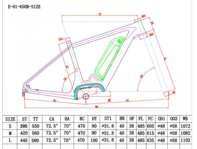 27.5er Karbon Fiber Ebike MTB Frame Fits dengan Bafang Mid-Drive System 2