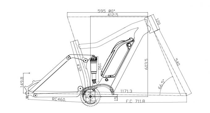 Boost 27.5er Electric Bike Frame w/ Bafang 1000w Aluminium Alloy Suspension Mtb E-Bike 6