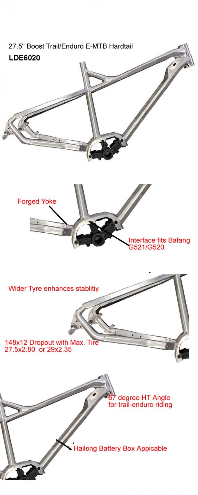 Bafang Sepeda Listrik Frame 27.5er Plus Aluminium Custom E-Bike 0