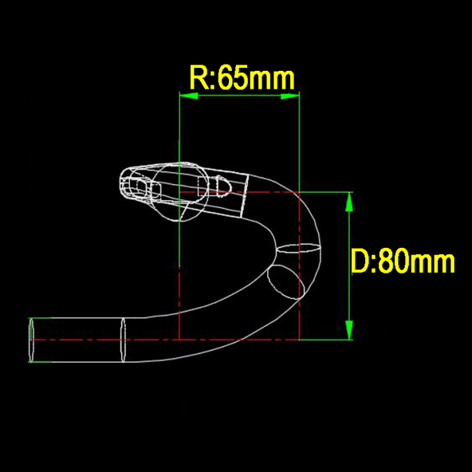 31.8mm Karbon Fiber Road Handlebar 80MM/65MM Drop/Reach Flared Bar Ends Hitam 8