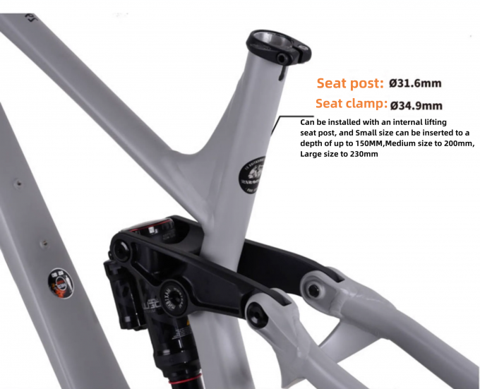 Kinesis TUM616 27.5+ 29er Aluminium Full Suspension Enduro Off-Road Soft Tail Mountain Bike Frame 8
